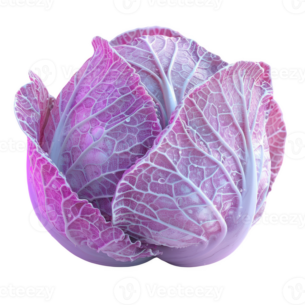 Frosted purple cabbage standing ready for harvest in a sunny outdoor patch png