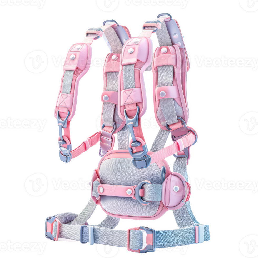 Safety harness for standing in frosted design with adjustable straps and padding png