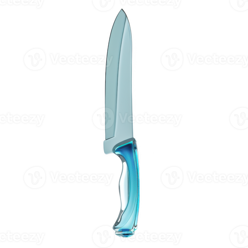 Frosted glass knife standing upright against a simple white background png