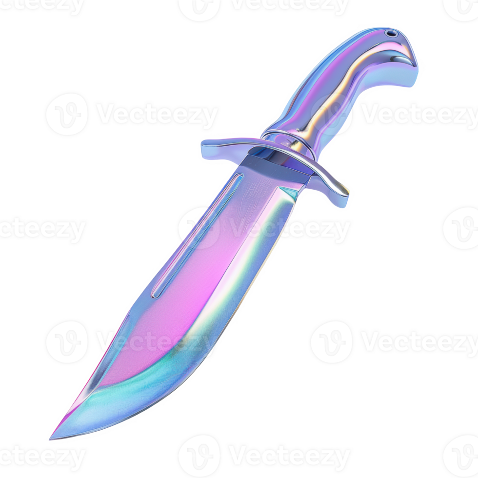 Grafting knife with a unique iridescent finish standing in a bright workspace png
