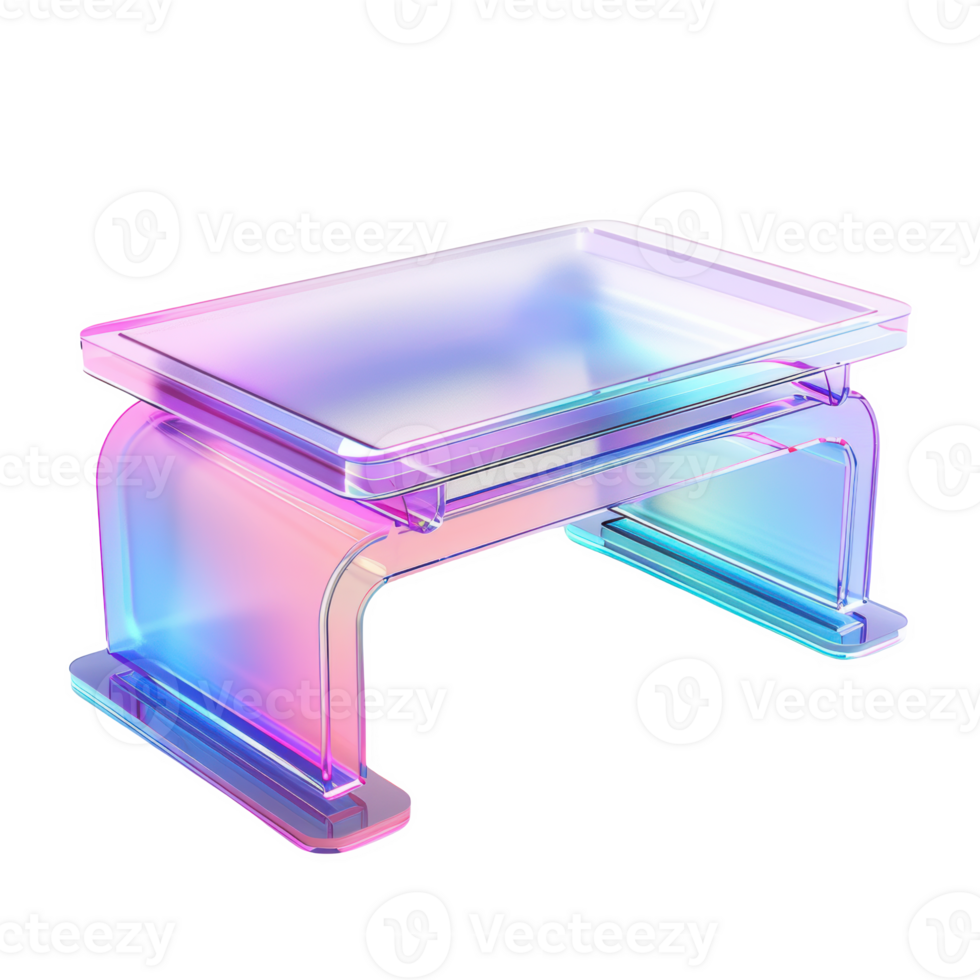 Elegant desk riser with frosted glass design for ergonomic workspace organization png