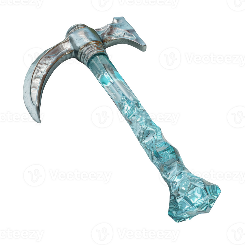Climbing axe for glacier navigation showcasing its design and craftsmanship png
