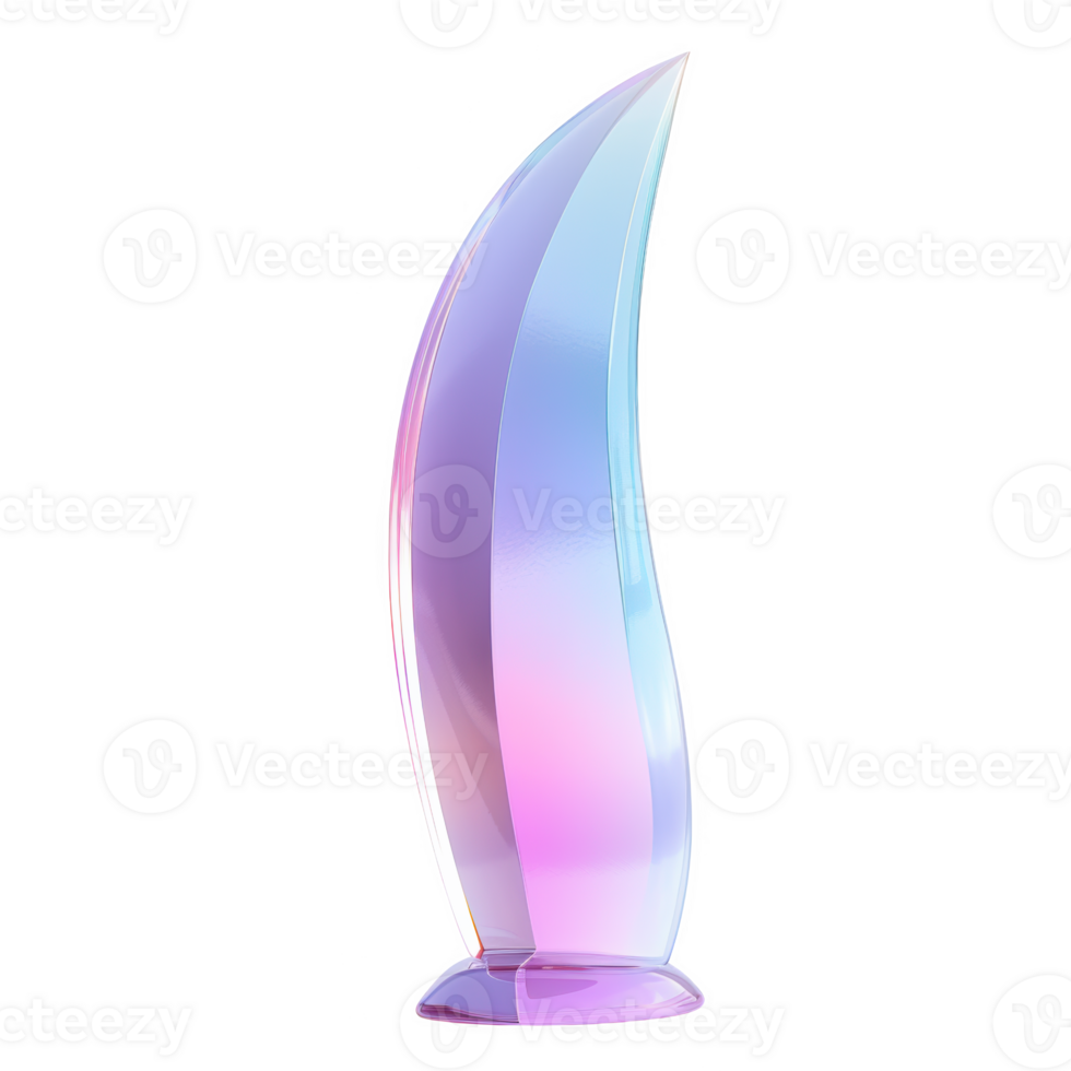 Elegant frosted glass sharpener with a unique curved design for your workspace decor png