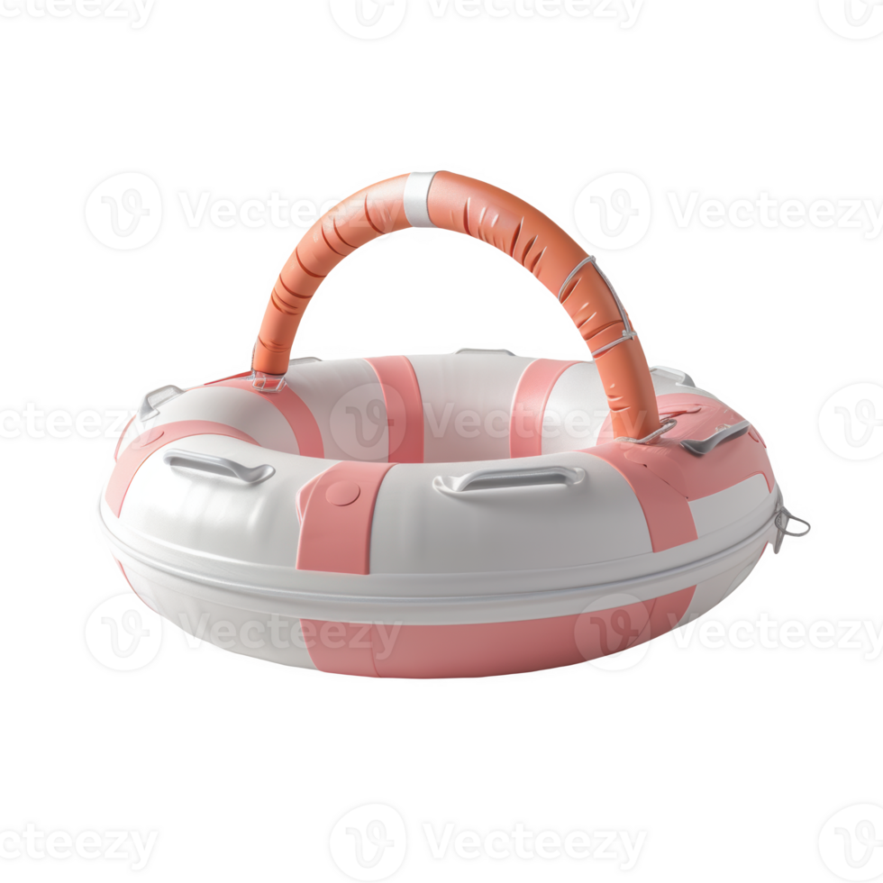 Emergency flotation raft designed with a frosted finish for water safety and rescue png