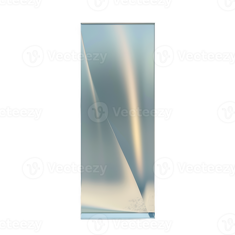 Frosted glass panel with unique angles reflecting soft light in an indoor setting png
