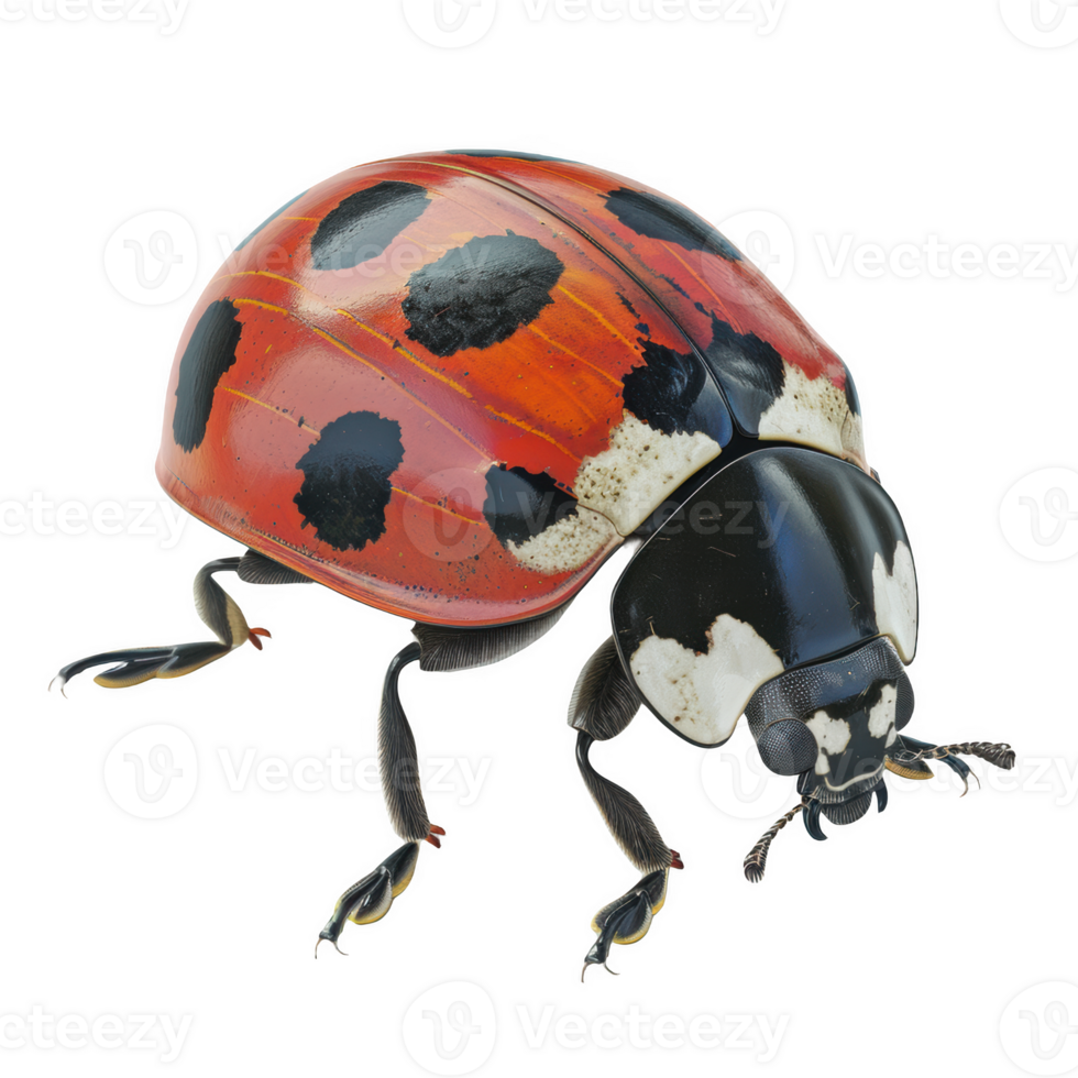 Frosted glass white acrylic sculpture of a ladybug on a plain background png