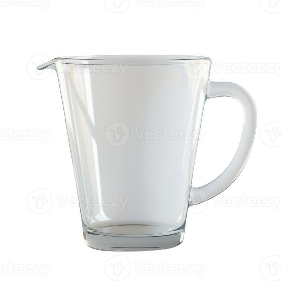 Frosted white glass cup with a handle for beverages on a kitchen countertop png