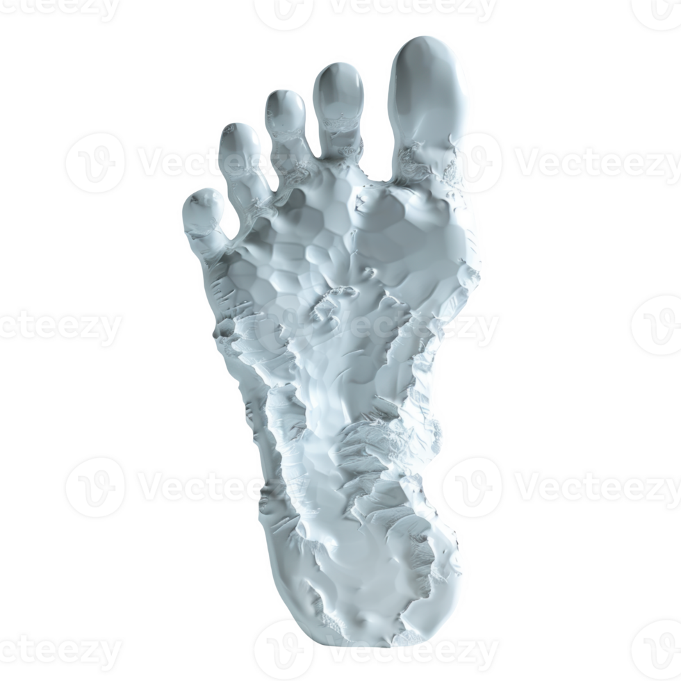 Frosted glass footprint art showcasing detailed textures and shapes in a creative display png