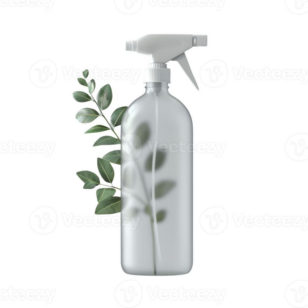 A standing spray bottle for misting plants is showcased with a minimalist design png