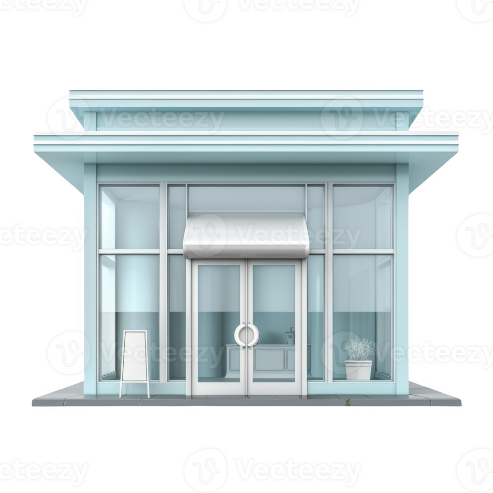 Frosted glass store front design featuring a modern entrance and minimal decor png