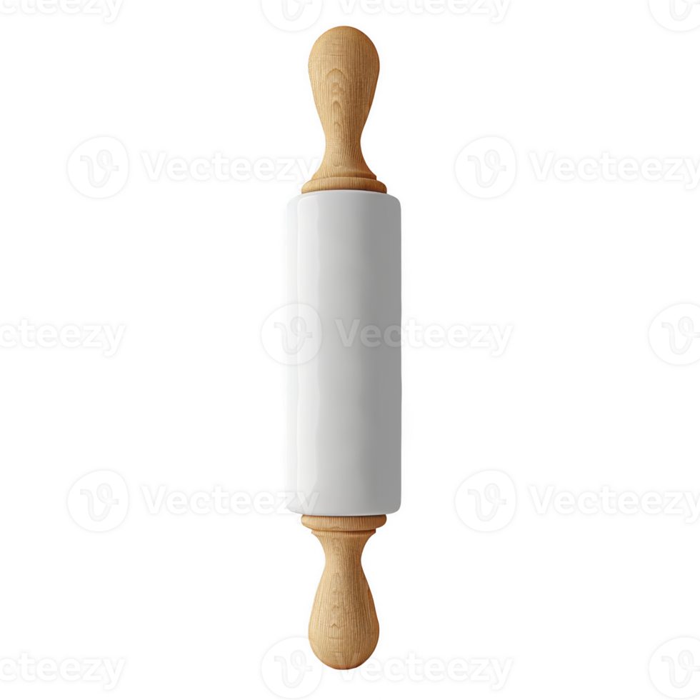 Frosted glass rolling pin with wooden handles for baking and cooking tasks png