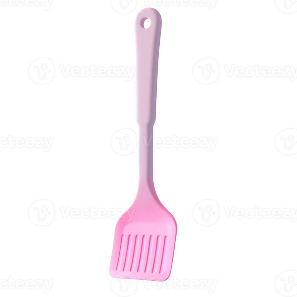 Stylish frosted glass spatula in pink displayed on a kitchen countertop png