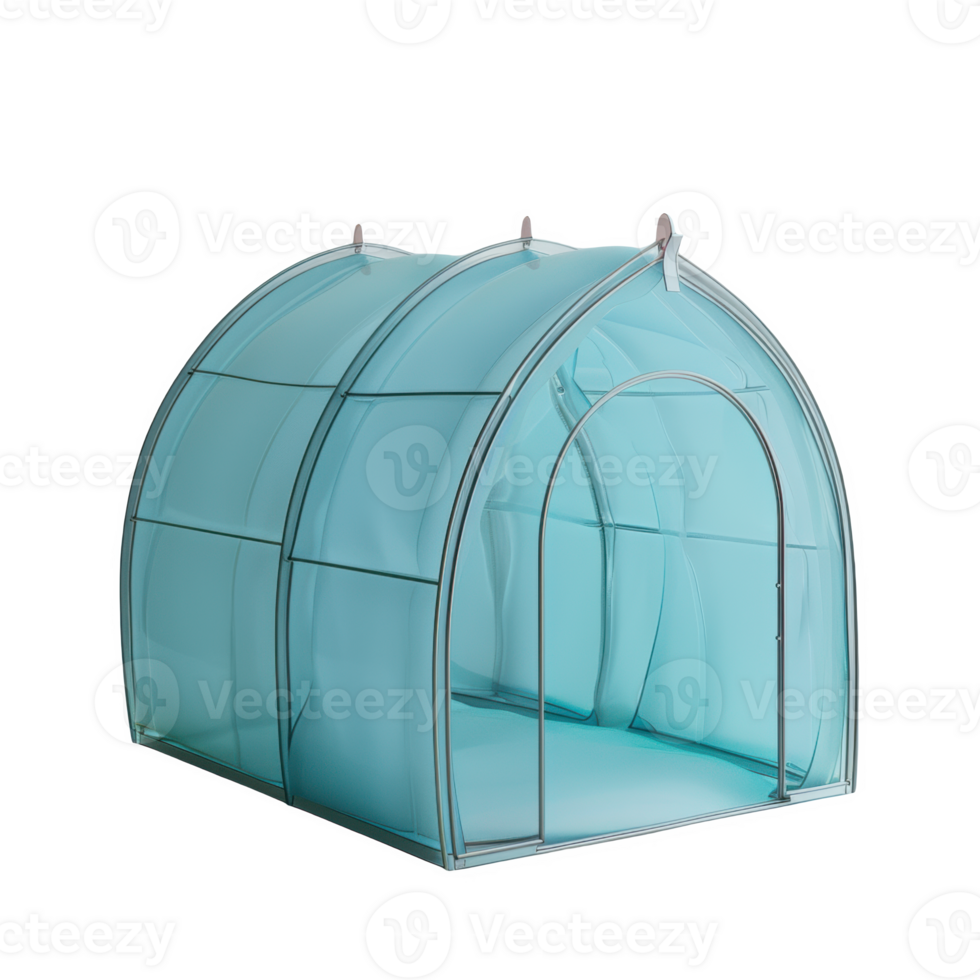 Frosted tent shelter standing in a winter landscape during a snowy day png
