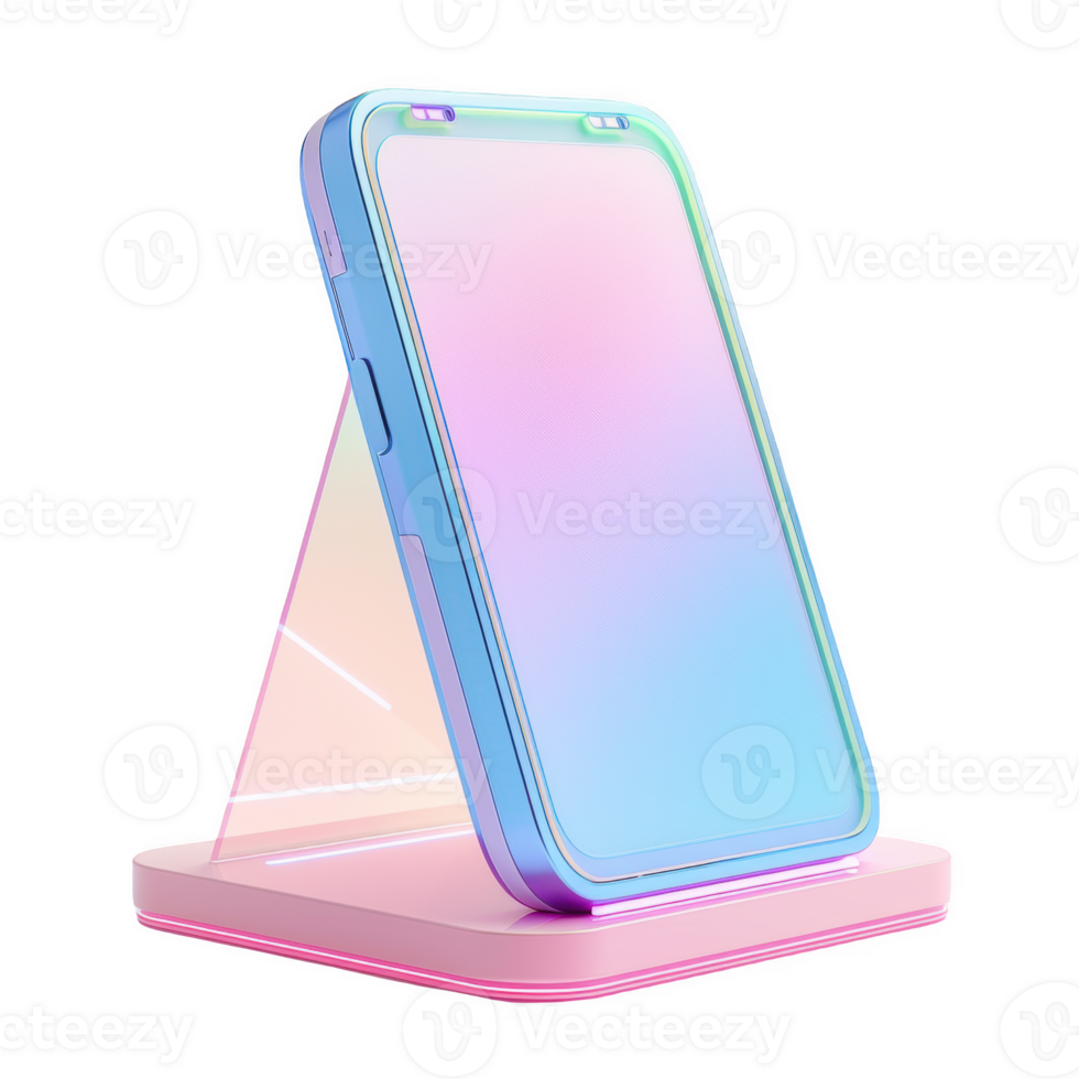 Eco-friendly standing charger for smartphones in pastel colors displayed indoors png