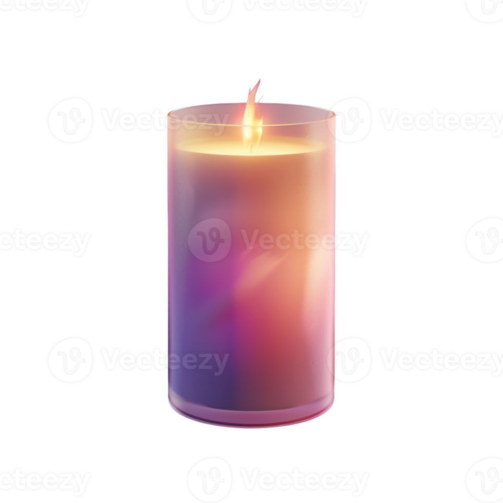 A beautiful frosted glass candle illuminating a warm and cozy atmosphere at night png