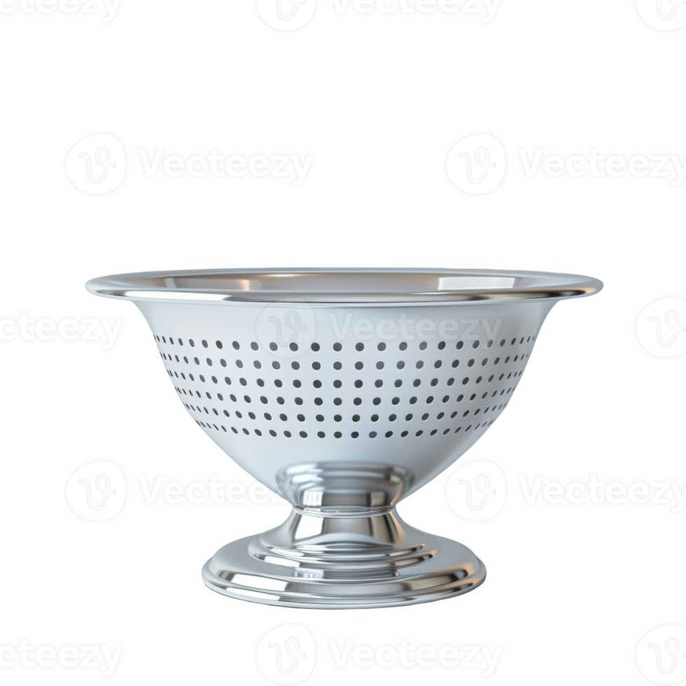 Elegant standing frosted glass white acrylic colander on a minimalist backdrop png