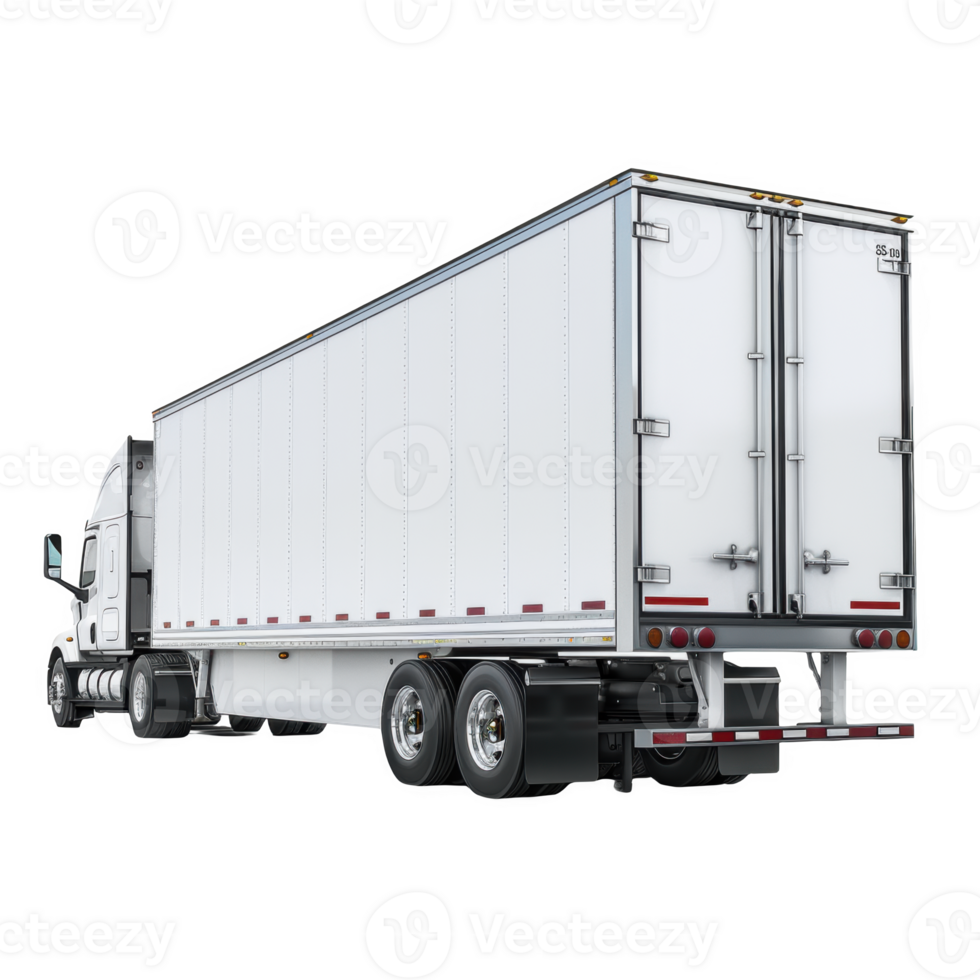 Trailer designed for efficiently hauling standing frosted goods on highways png