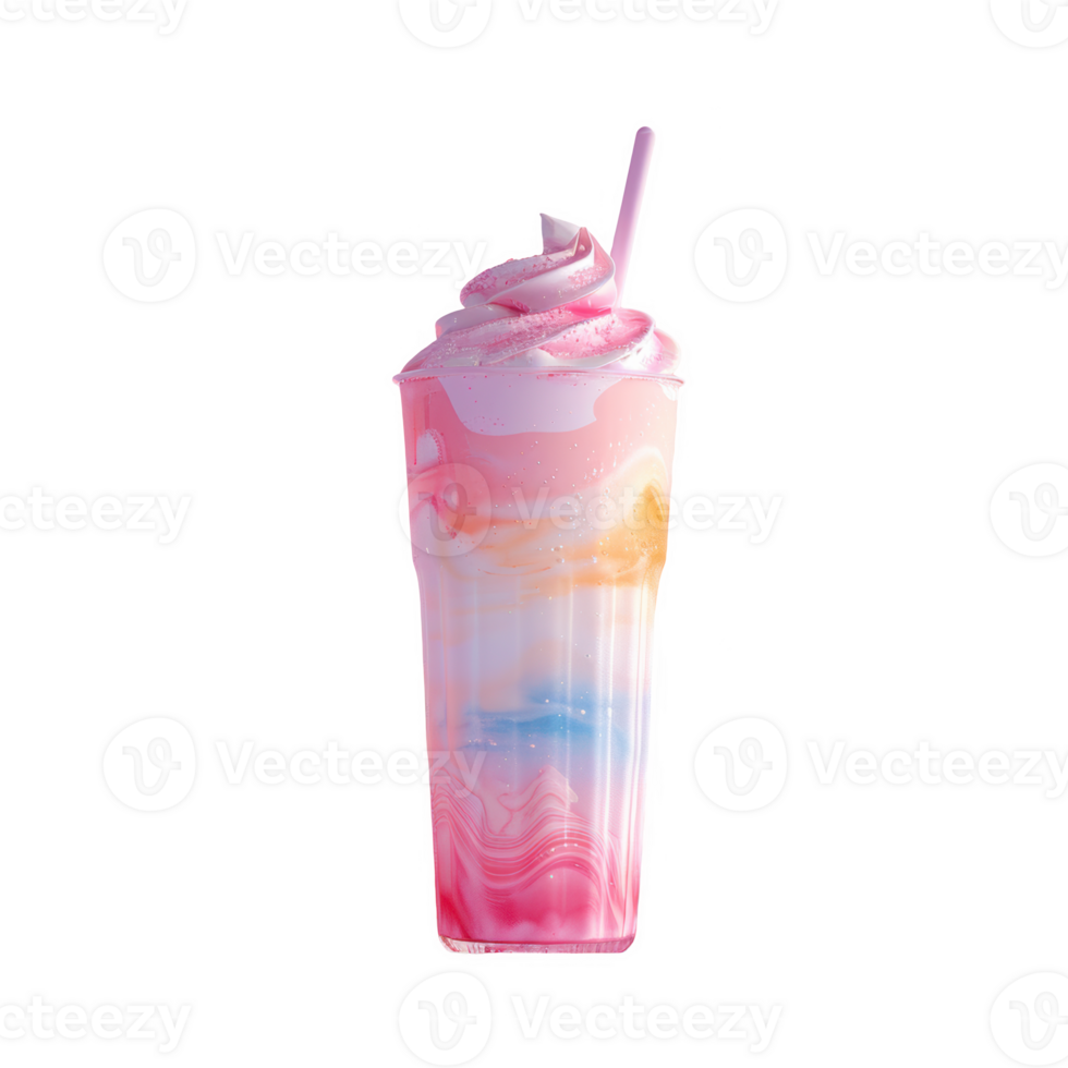 Colorful whipped beverage standing tall in a cup for an energizing snack break png