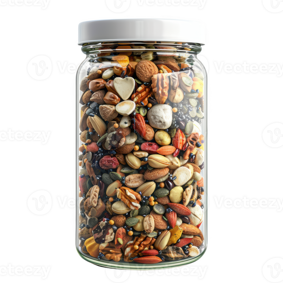 A jar filled with colorful snacks provides energy for an adventurous journey png