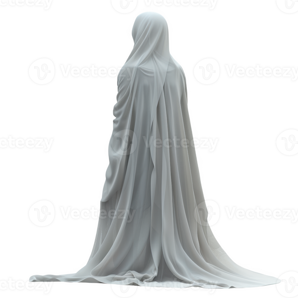 A cloaked figure stands gracefully behind frosted glass in a serene setting png