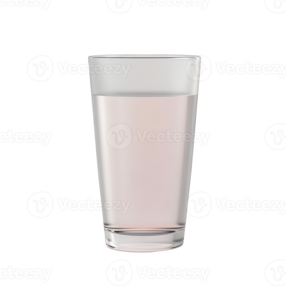 Frosted white glass standing on a table filled with clear water for refreshing hydration png