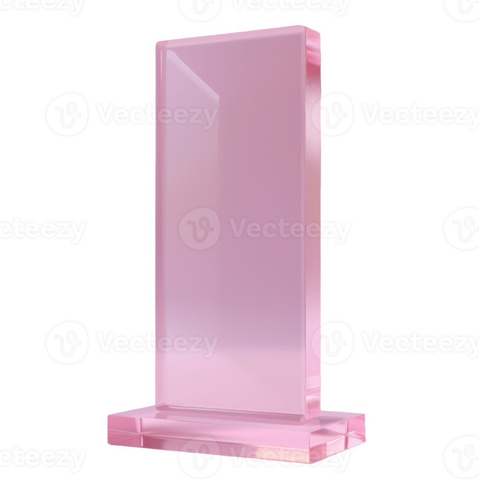 Elegant frosted glass white acrylic standing display piece for home or office decor png