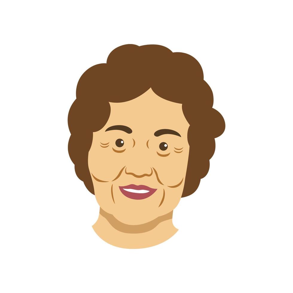 illustration of bust of a grandmother, granny, nanny or a senior adult female woman vector