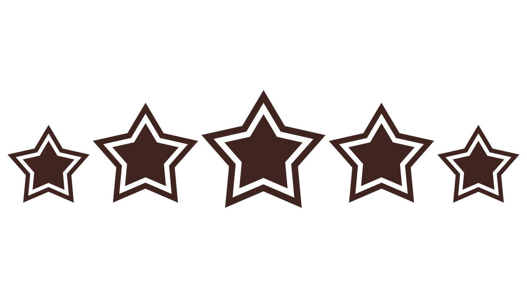 Flat icon of five stars quality rating isolated on white background. vector