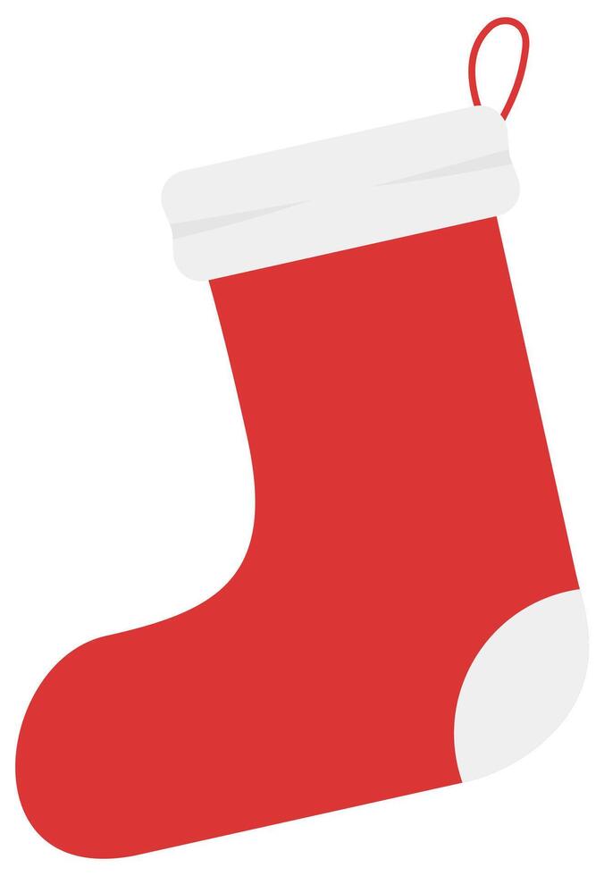Flat icon of christmas sock isolated on white background. vector