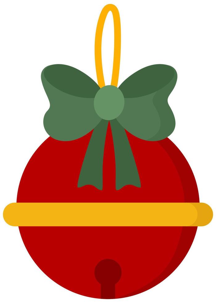 Christmas ball with bow icon isolated on white background. vector