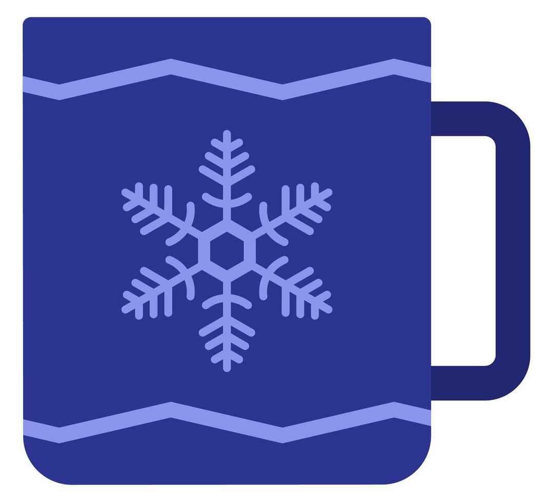 Flat icon of blue mug isolated on white background. vector