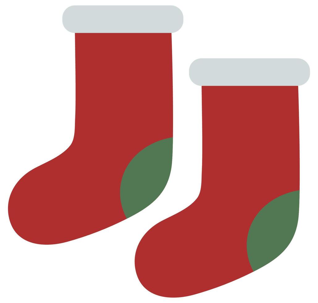 Christmas sock flat illustration isolated on white background. vector
