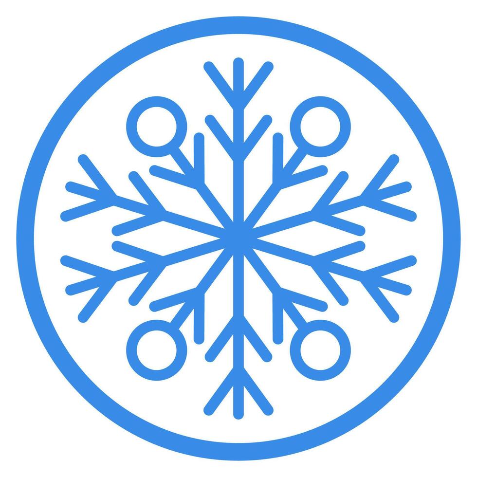 Blue Snowflake flat icon isolated on white background. vector