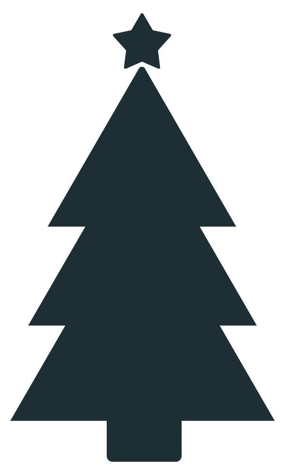 Silhouette christmas tree icon isolated on white background. vector