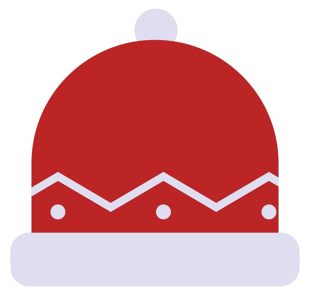 Red winter hat isolated on white background. vector