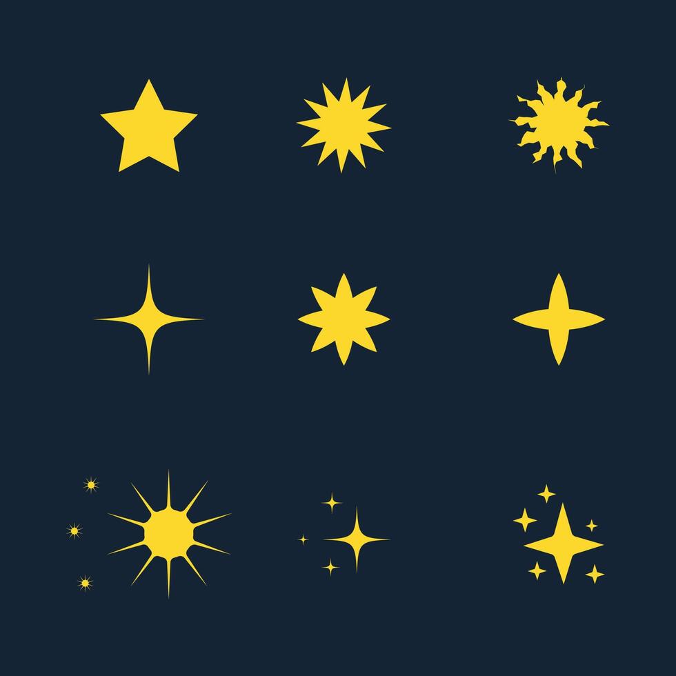 stars with different variations of icon set vector