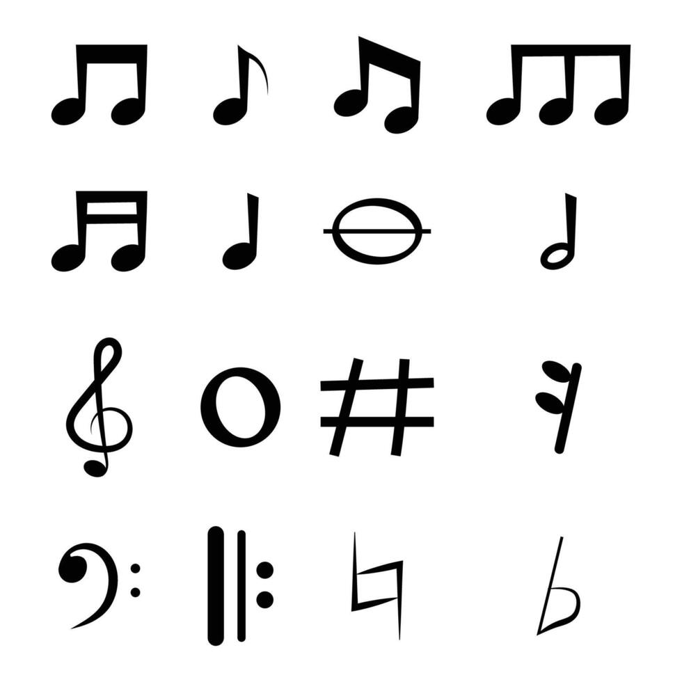 musical note symbol collection vector