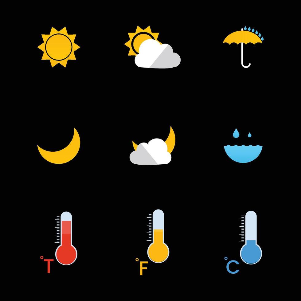 weather icon set design vector