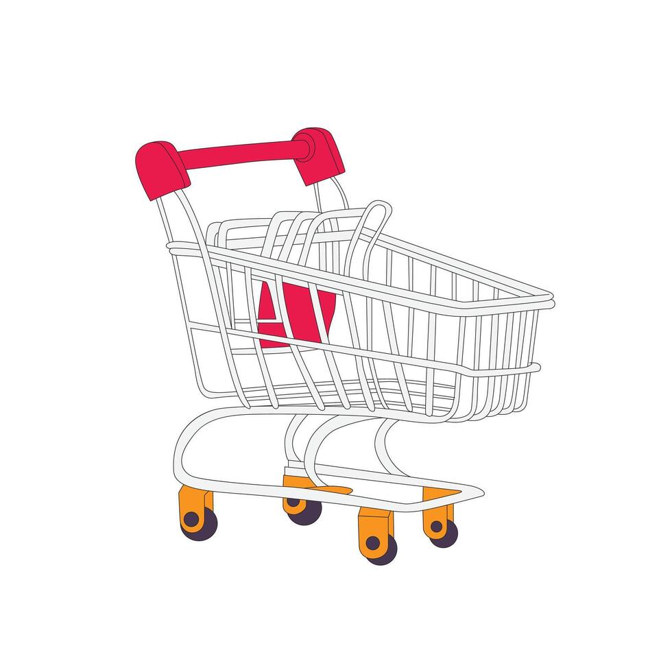 illustration of a shopping cart. vector