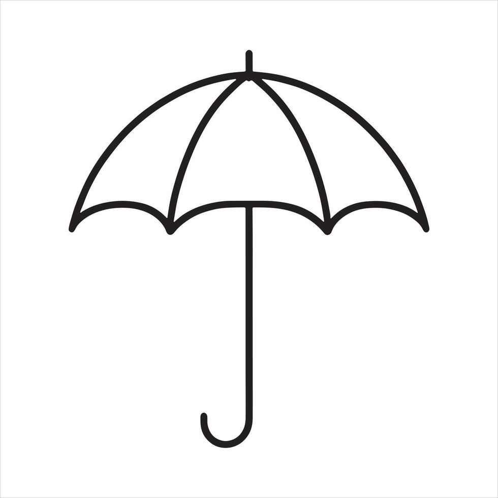 Umbrella icon Thin line silhouette white background vector