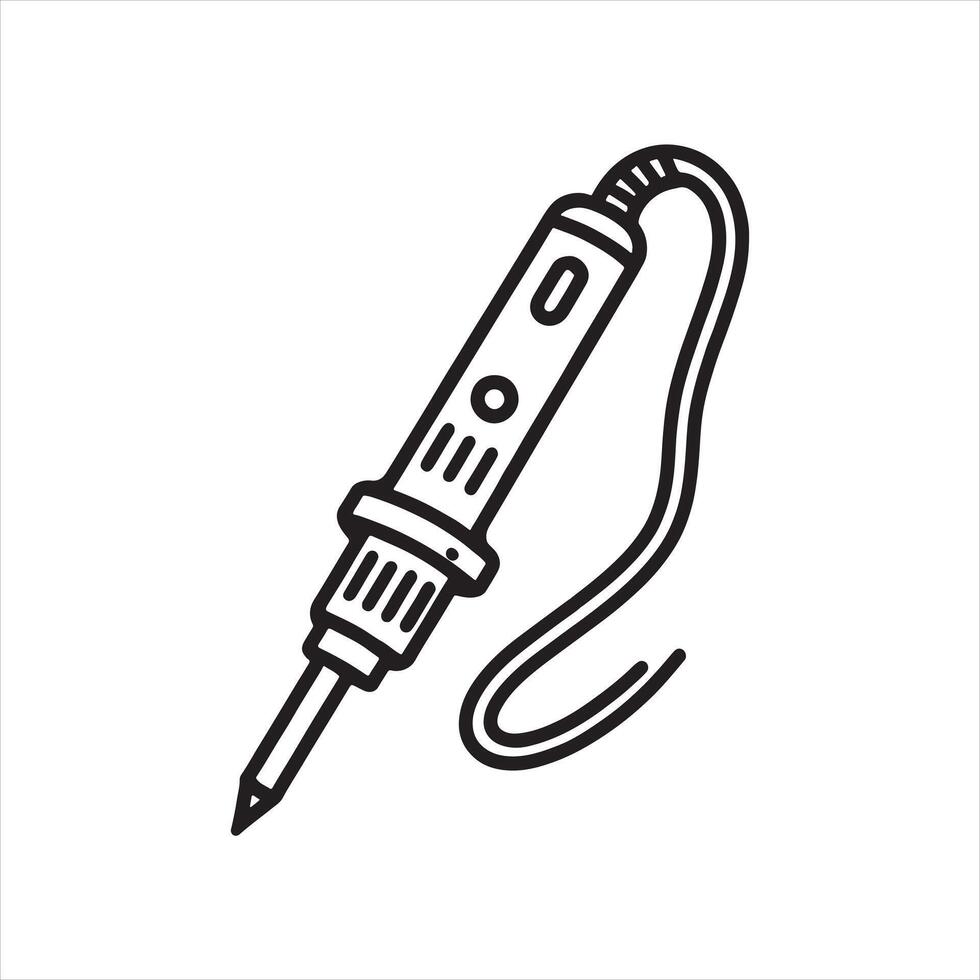 Soldering iron icon linear silhouette vector