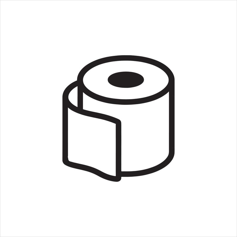 toilet tissue paper roll icon linear silhouette vector