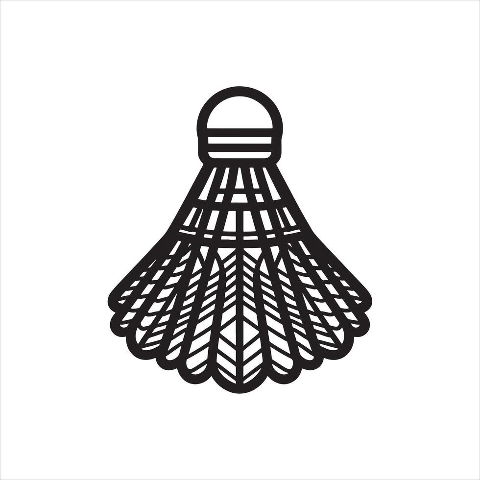 Shuttlecock Icon linear silhouette vector