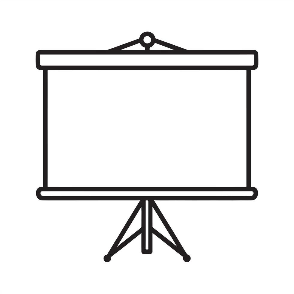 projector board icon Thin line silhouette on white background vector