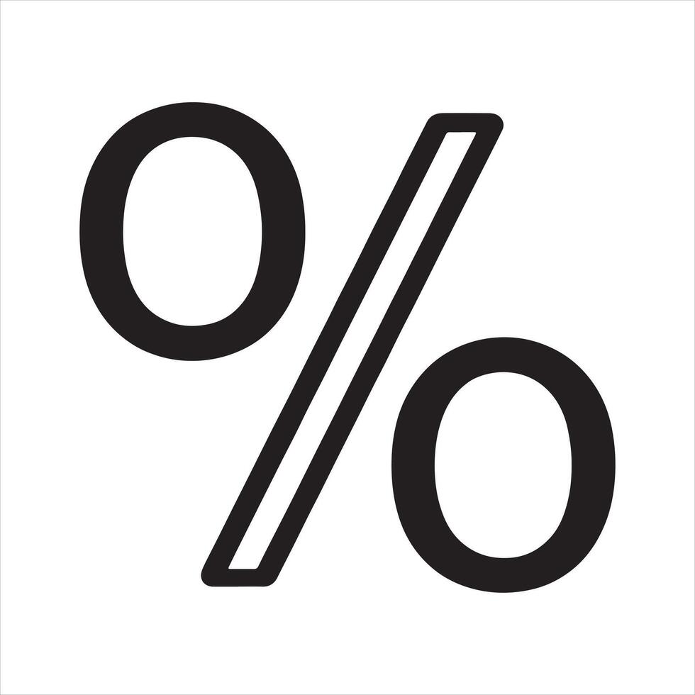 Percentage Icon Thin line silhouette vector