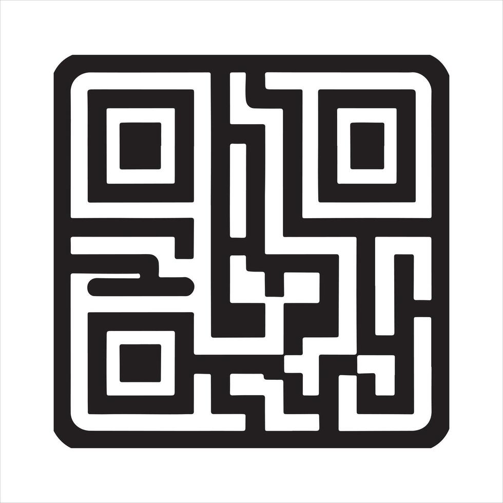 Qr code icon Thin line silhouette white background vector