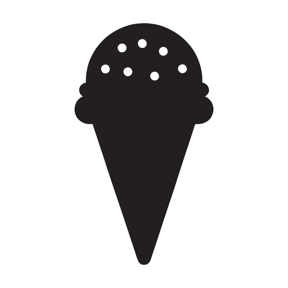 Ice cream cone silhouette white background vector