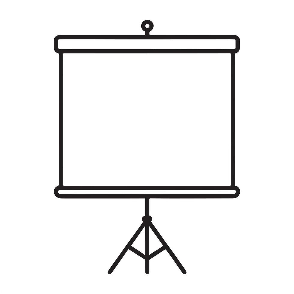 projector board icon Thin line silhouette white background vector