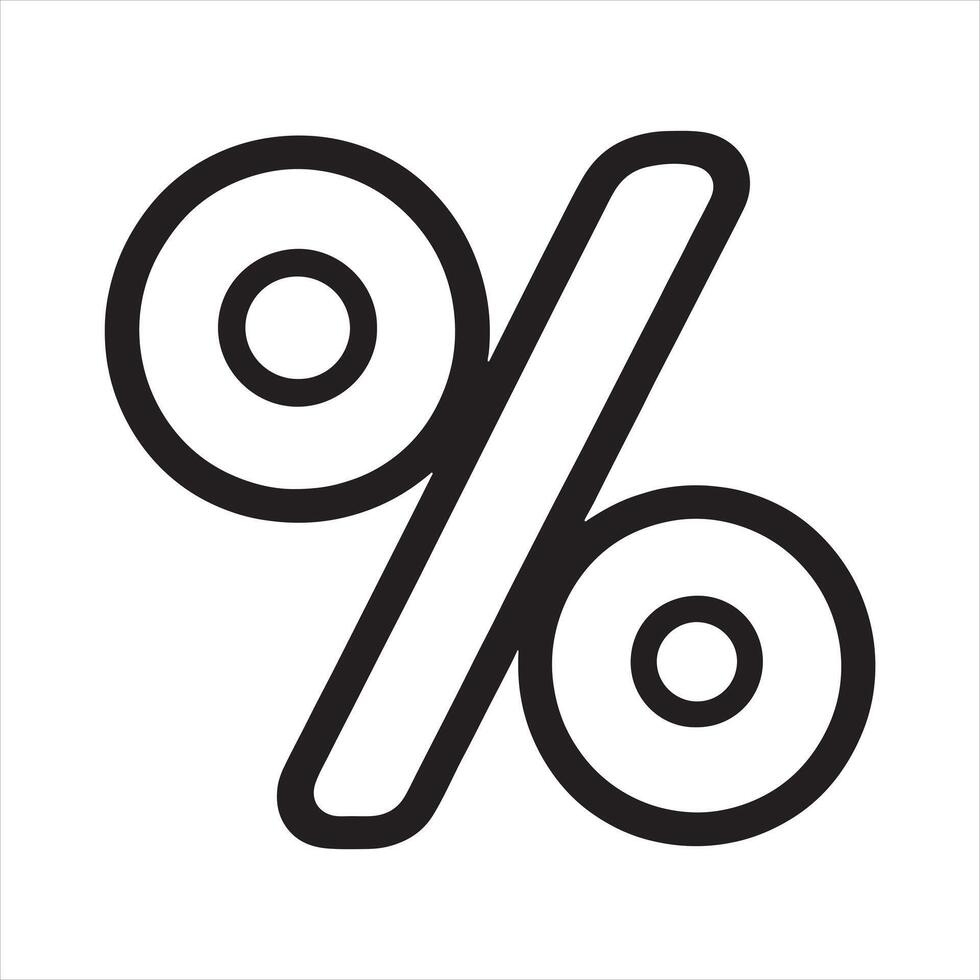 Percentage Icon Thin line silhouette on white background vector