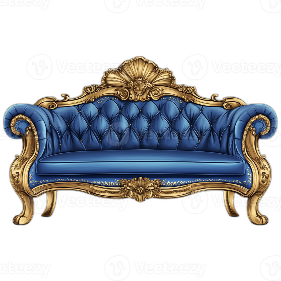 Baroque Sectional sofa Furniture piece, Baroque Furniture Rendering png